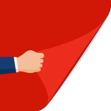 Hands opening a blank red page on a white background. change the concept イラスト素材