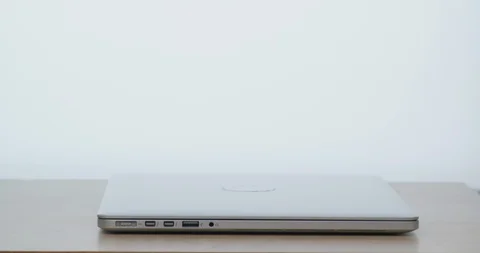 Hands opening laptop Stock Footage 129774079