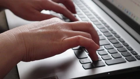 Hands to operate the keyboard Stock Footage 234282132