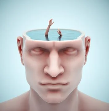 Hands out of the water asking for help. Stock-Illustration