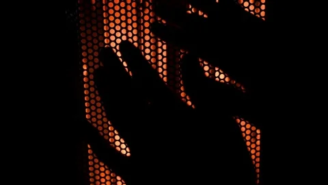 Hands over Heater 1 Stock Footage 84703146