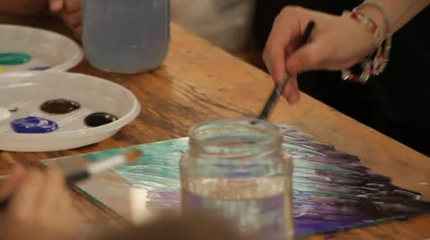 Hands painting Stock Footage 26432681