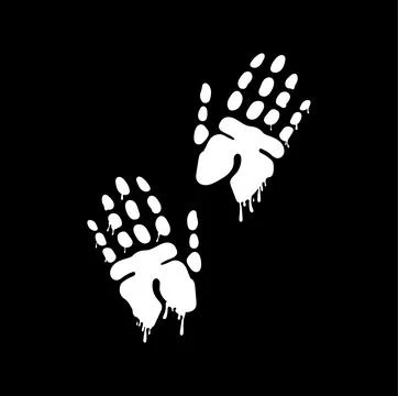 Hands palm paint drip splatter. Stain horror drops. Paint splash and crime flow Stock Illustration