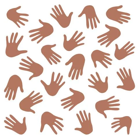 Hands palms isolated on white background. Palm pattern. Vector flat illustrat Stock Illustration