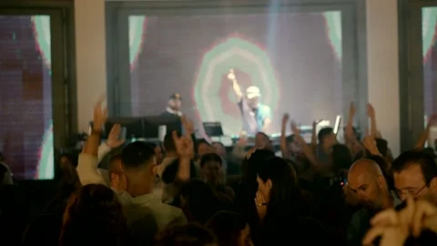 Hands up at the party Stock-Footage 220129115
