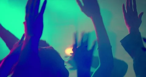 Hands at a Party in Slow Motion Stock Footage 88764254