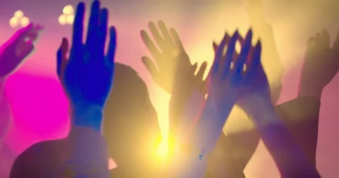 Hands at a Party in Slow Motion Stock Footage 94258234