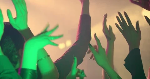 Hands at a Party in Slow Motion Stock Footage 99767228