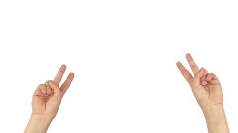 Hands peace on white 4k Stock Footage 63470158