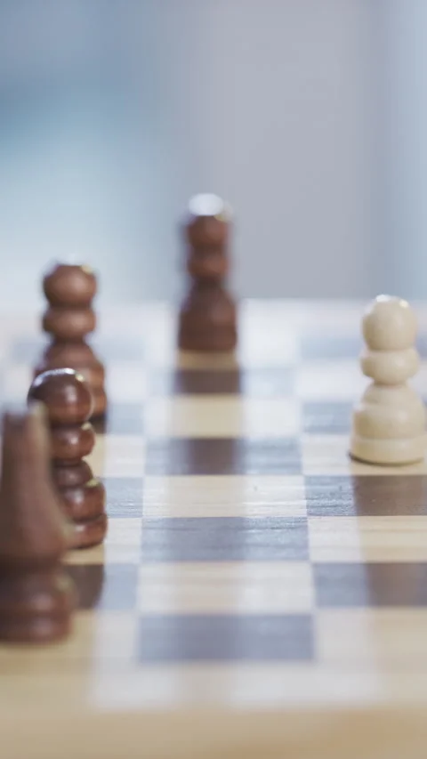 Hands, people and chess with speed, move and piece strategy for game and Stock Footage 329668208