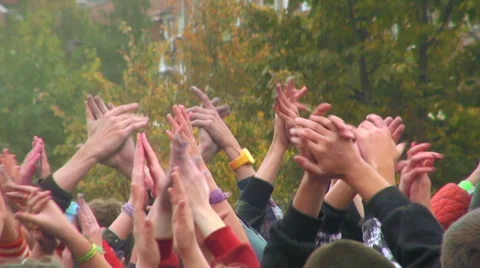 Hands of people colored with paint Stock Footage 32864577