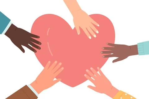 Hands of people donate and help, hope solidarity concept Stock Illustration