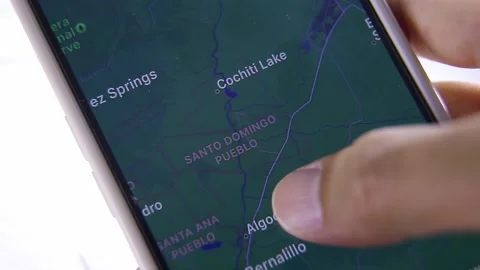 Hands of people using smartphone map apps Video stock 248408127
