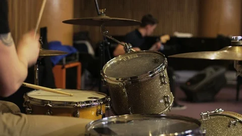 Hands of a Percussionist Playing a Drum Set Stock Footage 72206467