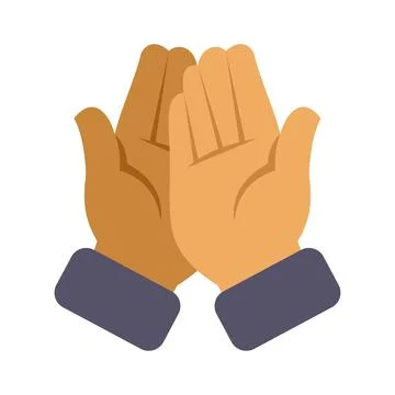 Hands performing a religious prayer gesture illustration 库存插图