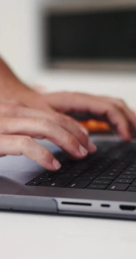 Hands, person and laptop in kitchen for cooking, research and online recipe for Stock Footage 337014167