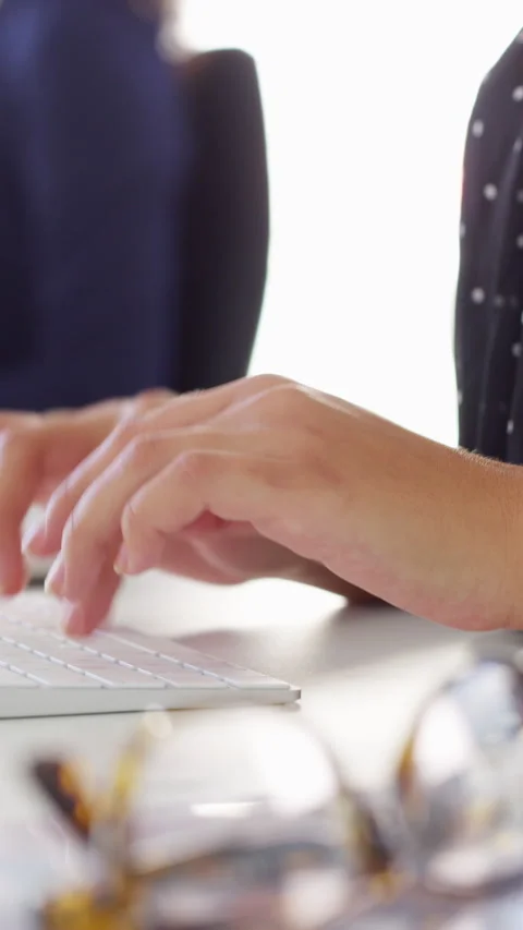Hands, person and typing on tech in office for bookkeeping, financial reporting Stock Footage 334921000