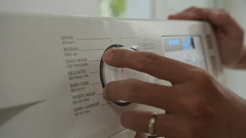 Hands of Person Setting Program on Washing Machine Vídeos de archivo 288177860