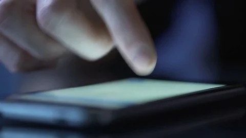 Hands of person typing message on smartphone touchscreen, using mobile app 스톡 동영상 71651617