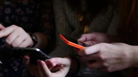 Hands with phones Stock Footage 58839419