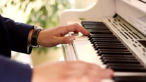 Hands of the pianist Stock Footage 79265310