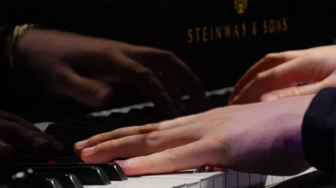 Hands on the  piano  in a close up. Stock Footage 59416274