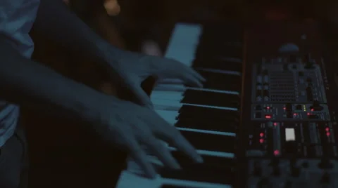 Hands on Piano Stock Footage 43096090