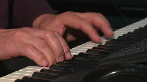 Hands On Piano Keys Stock Footage 38746379