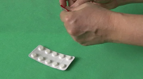 Hands, pills, packaging Video stock 59114030