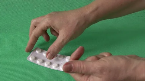 Hands, pills, packaging Video stock 59114830