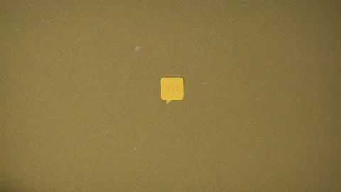 Like Hands pining sticky notes on pin board funny animation Stock Footage 99574918