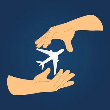 Hands with plane Stock Illustration