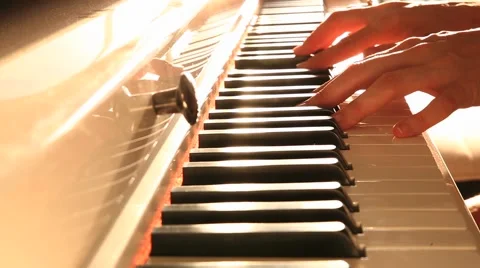 Hands Play piano Stock Footage 50097846