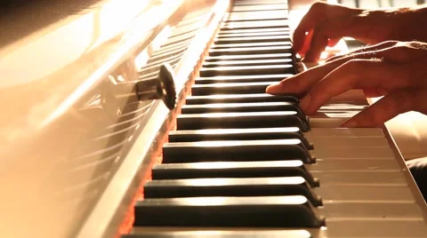 Hands Play piano Stock Footage