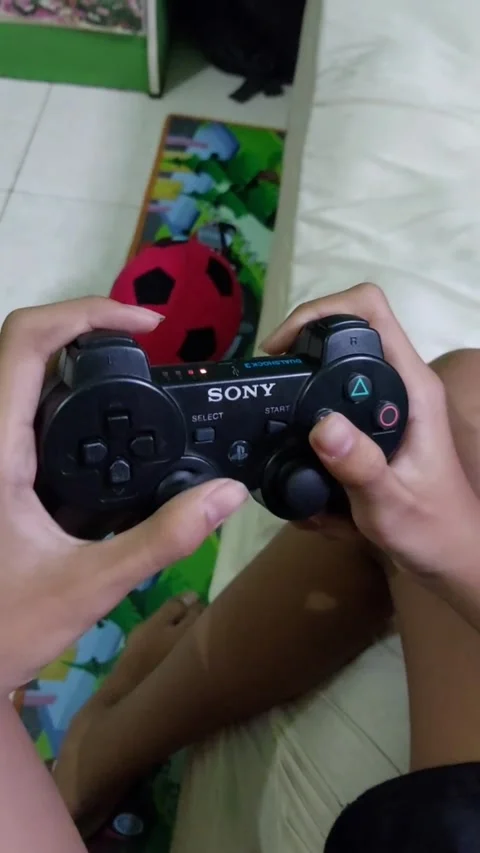 Hands with play station control. Stock Footage 297297441