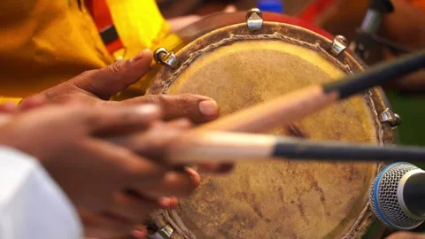 Hands Playing Dhol Drum Stock Footage 316294379
