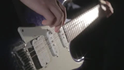 Hands playing electric guitar Stock Footage 131432687