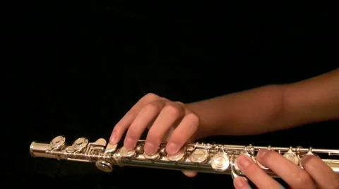 Hands playing flute Stock Footage 754641