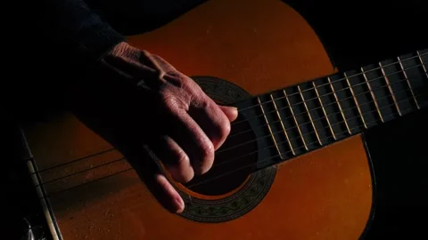 Hands playing guitar close up shot Stock Footage 311538654