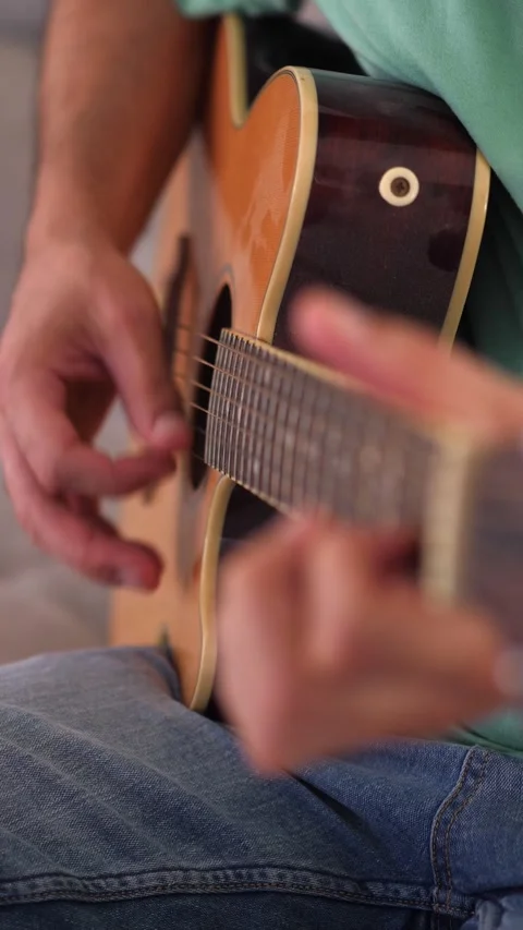 Hands Playing the Guitar Stock Footage 284342468