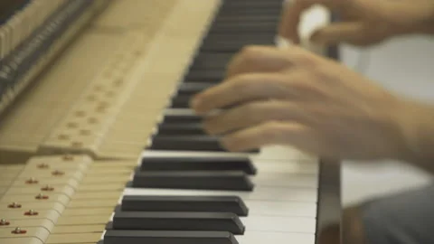 Hands Playing Open Piano Video stock 143261724