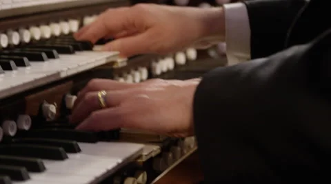 Hands Playing Organ Stock Footage 61584706