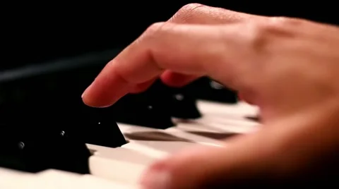 Hands Playing Piano Close Up Stock Footage 64624944