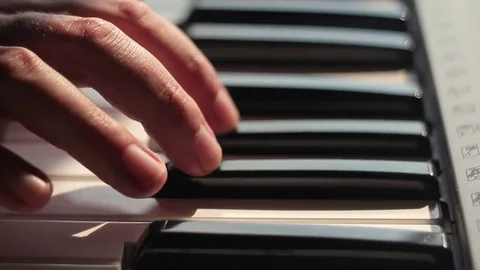 Hands Playing Piano Close Up Stock Footage 77696952