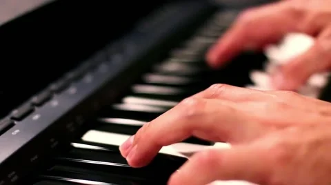 Hands Playing Piano Close Up Performance 動画素材 64624937