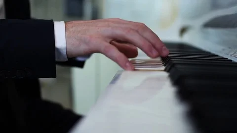 Hands Playing Piano Close Up Performance Stock Footage 70285417