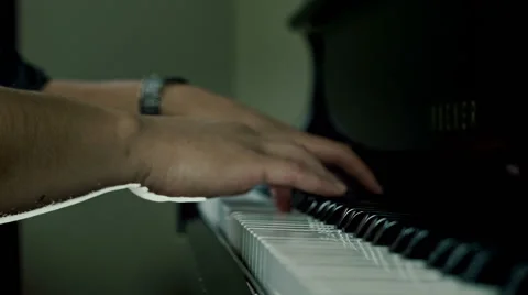 Hands Playing Piano (Close Side View) Video stock 41417200