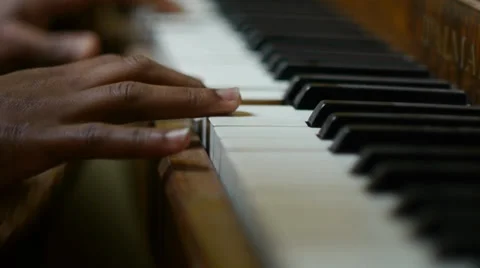 Hands Playing The Piano Stock Footage 37028976