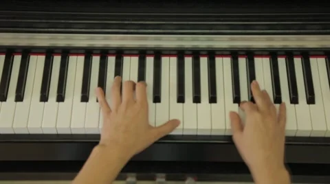Hands Playing Piano Stock Footage 42009131