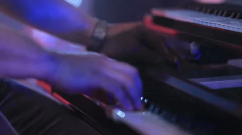 Hands playing the piano Stock Footage 54050916
